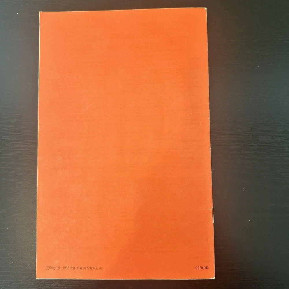 1982 Homemakers Schools cookbook Orange Vintage Pamphlet‎ Cooking